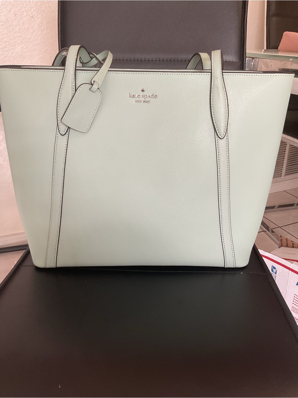 NWOT kate spade Mint Green Leather Tote